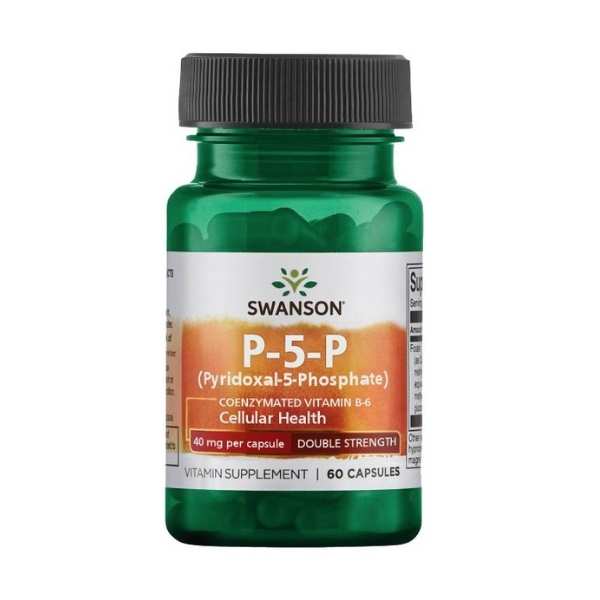 Swanson Vitamin B6 P-5-P, 40 mg, 60 kapslí