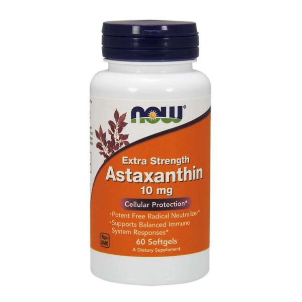 NOW Astaxanthin, 10 mg, 60 softgel kapslí